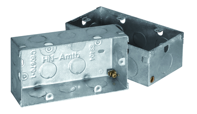 SS401-SS404热镀锌暗藏式孖位制箱有水线铜趸Concealed Switch &amp; Socket Boxes