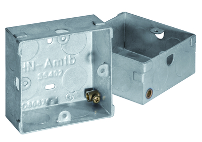SS402-SS403热镀锌暗藏式单位制箱有水线铜趸Concealed Switch &amp; Socket Boxes